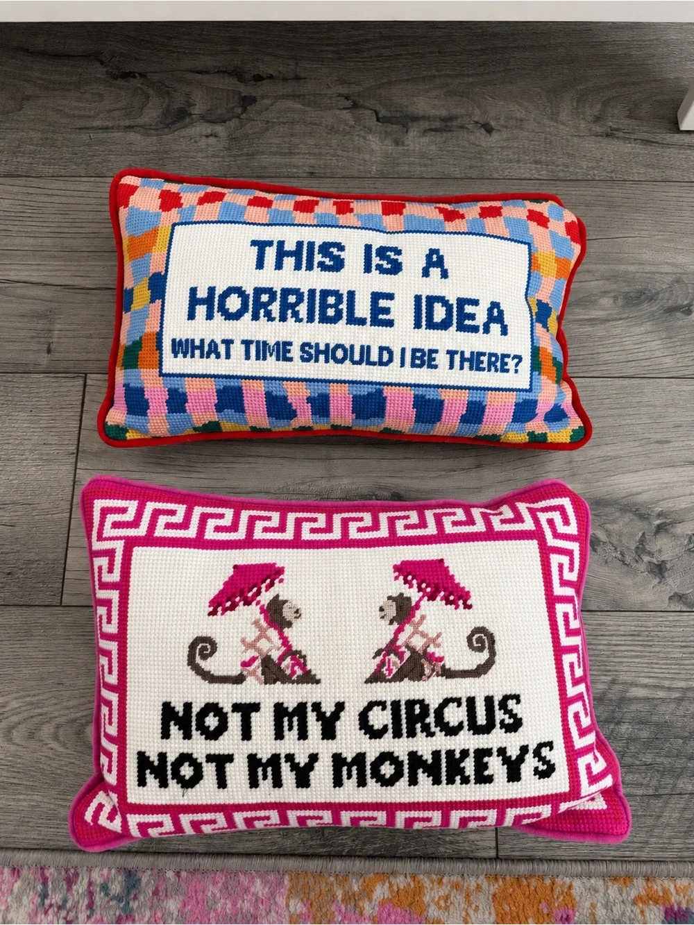 Needlepoint Throw Pillow